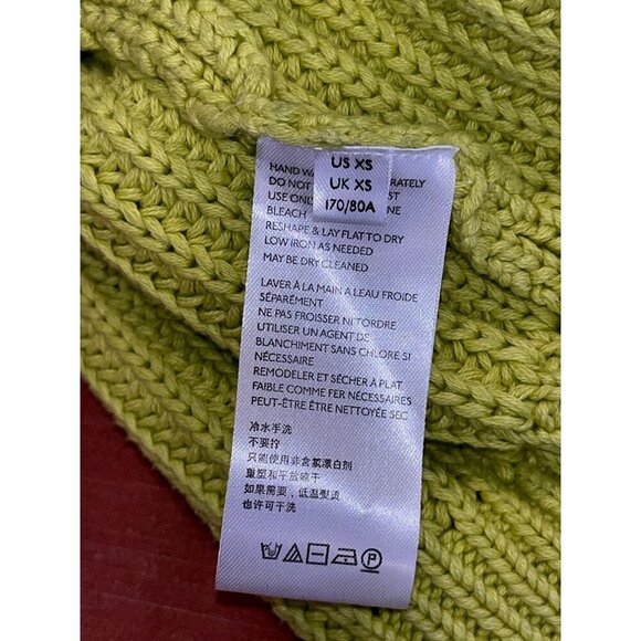 Maeve By Anthropologie Lime Green Ribbed Knit Pullover Sweater Women's Size XS - Picture 7 of 9